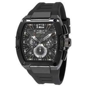 Invicta Racing Men's Black Stainless Steel Case Quartz Watch, 43mm